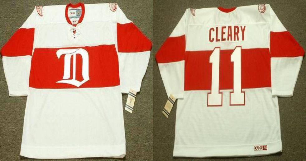 2019 Men Detroit Red Wings 11 Cleary White CCM NHL jerseys